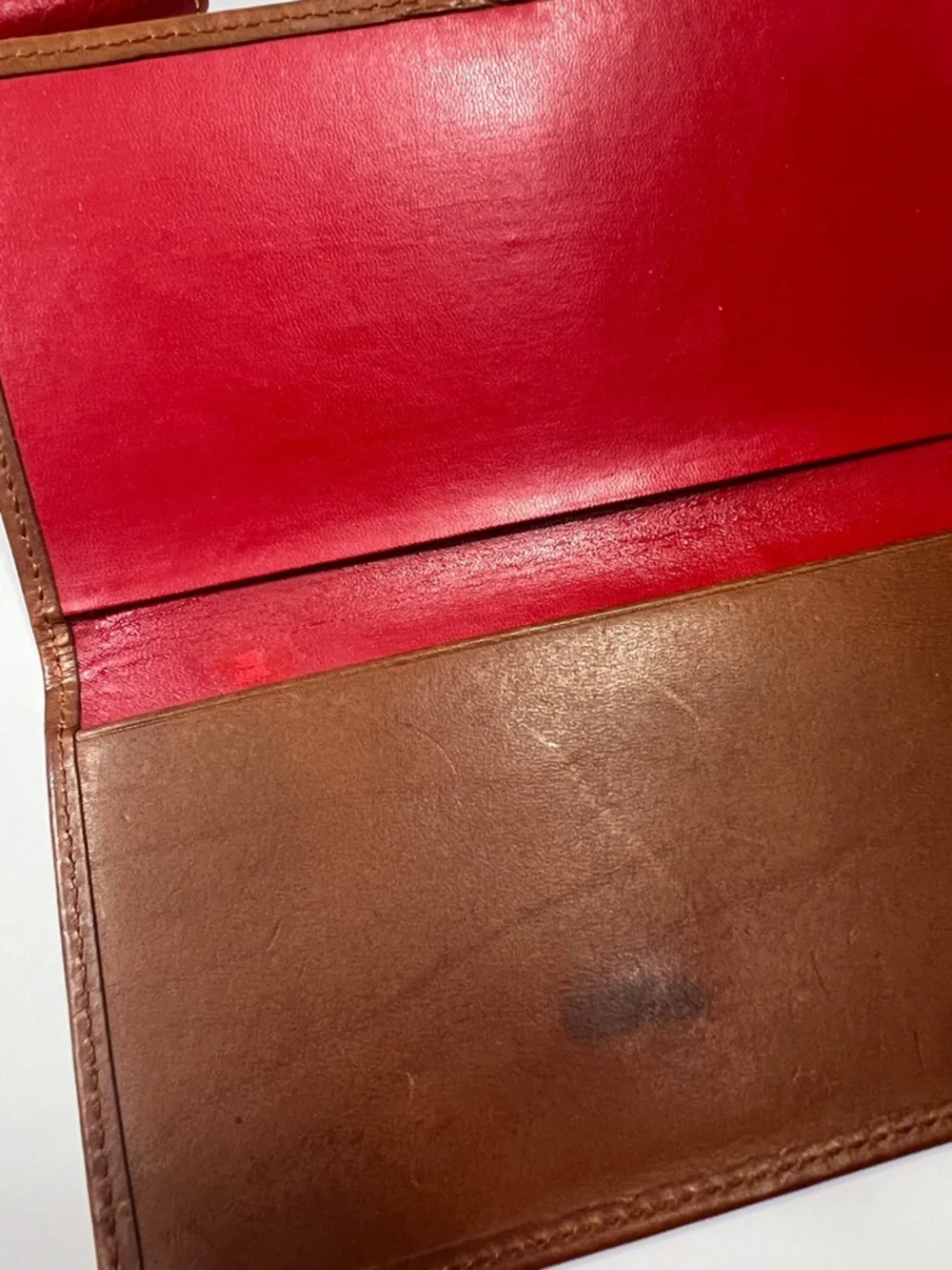 🦆 DOONEY & BOURKE RED TRIFOLD LEATHER WALLET CLUTCH WITH TORTOISE DUCK LOGO - Picture 13 of 13